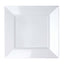 10-Pack Plastic Dinner Plates Glossy White Square with Wide Rim - Sturdy Disposable Party Plates 10"