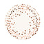25-Pack Paper Round Dinner Plates 9" White with Metallic Rose Gold Polka Dots - Disposable 300GSM Party Plates for Banquets & Celebrations