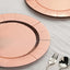 10-Pack Disposable Round Charger Plates in Rose Gold with Leathery Texture - Durable 1100GSM Cardboard Placemats 13"