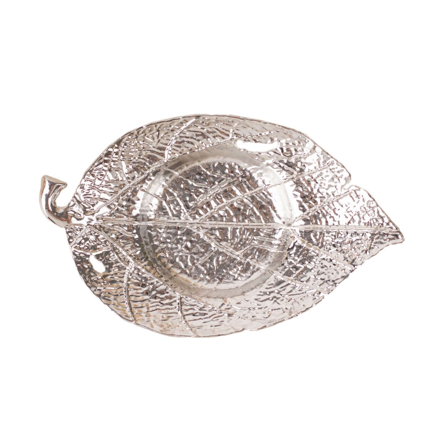 3-Pack Metal Votive Candle Holders Maple Leaf Design Shiny Silver - Vintage Mini Tea Cup Saucers 5"