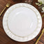 6-Pack Plastic Round Charger Plates 13" in White with Bejeweled Rim, Luxe Decorative Dinner Party Charger Tableware