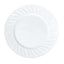 12-Pack Plastic Dessert Plates White Flair Rim - Sturdy Disposable Salad Plates 7.5"