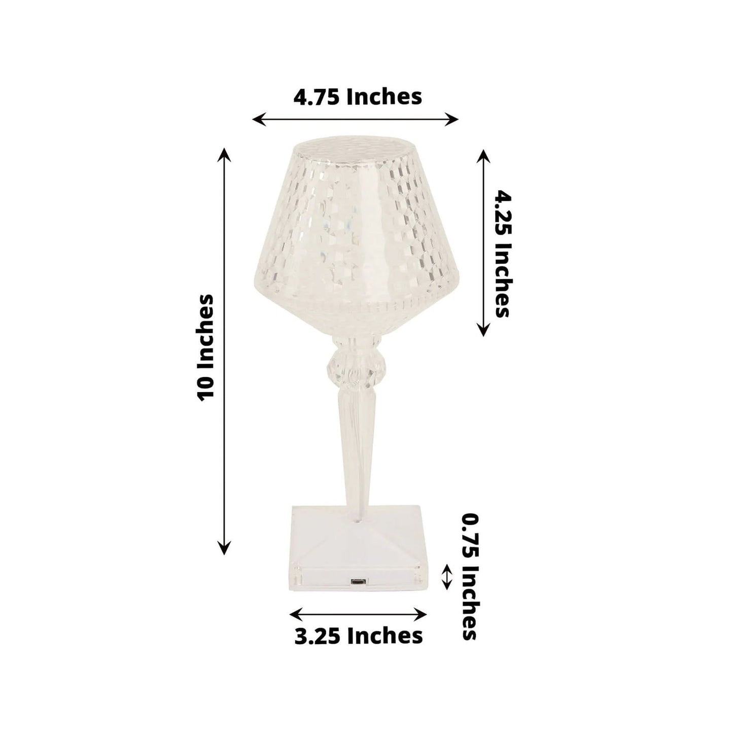 LED Acrylic Table Lamp Cup Shape Design Color Changing - Rechargeable Cordless Touch Control Accent Light 10"