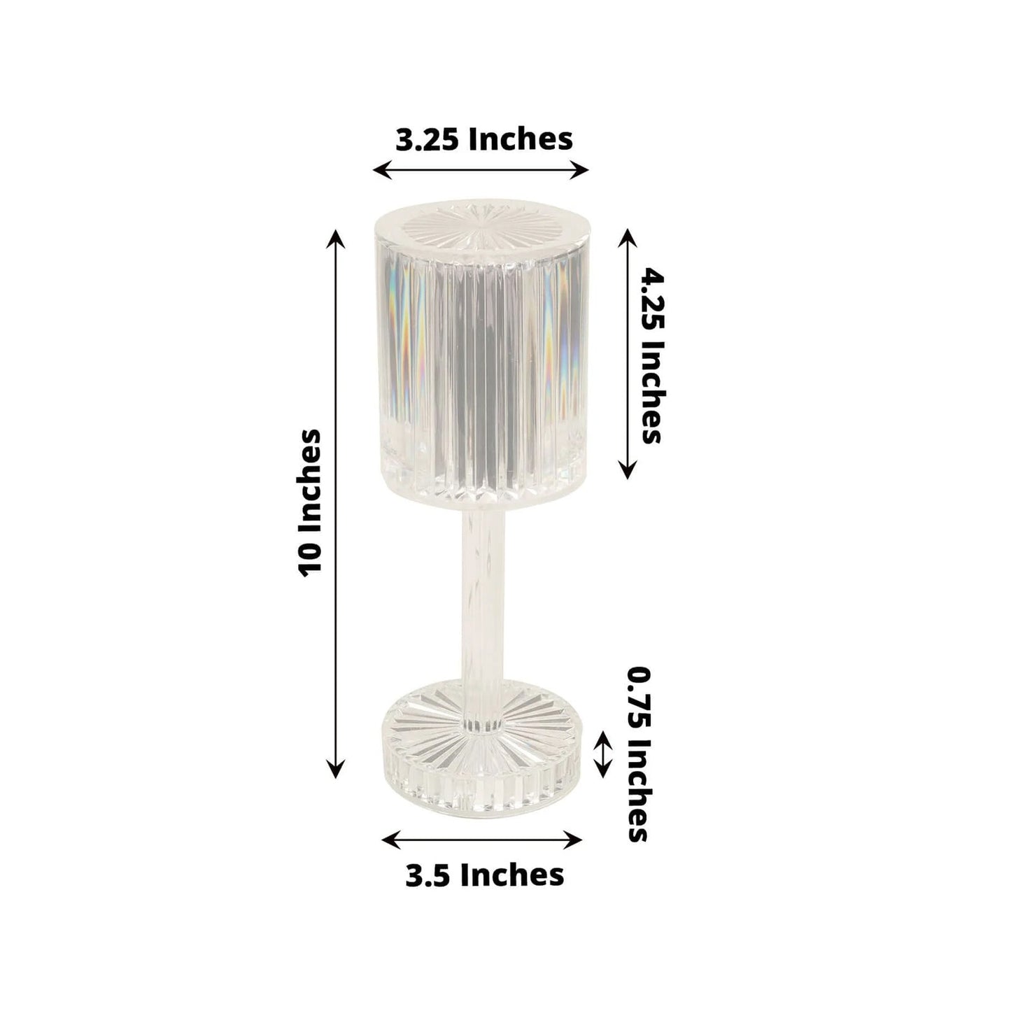 LED Acrylic Table Lamp Cylinder Design Color Changing - Rechargeable Cordless RGB Touch Control Light 10"