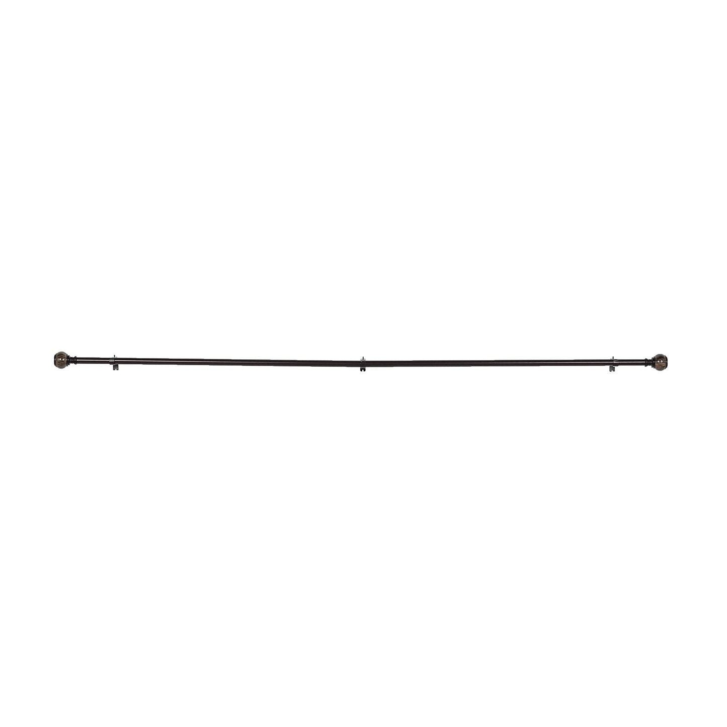 42"-126" Adjustable Curtain Rod Set, Chocolate Brown, Marble Finials