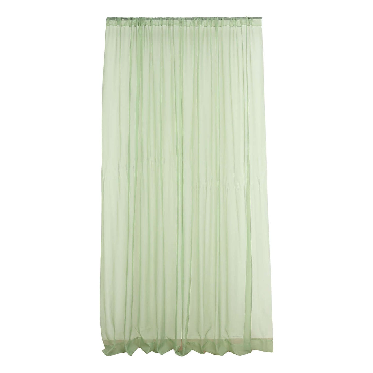 2 Pack Sage Green Sheer Chiffon Event Curtain Drapes, Durable Flame Resistant Organza Backdrop Event Panels With Rod Pockets - 10ftx10ft