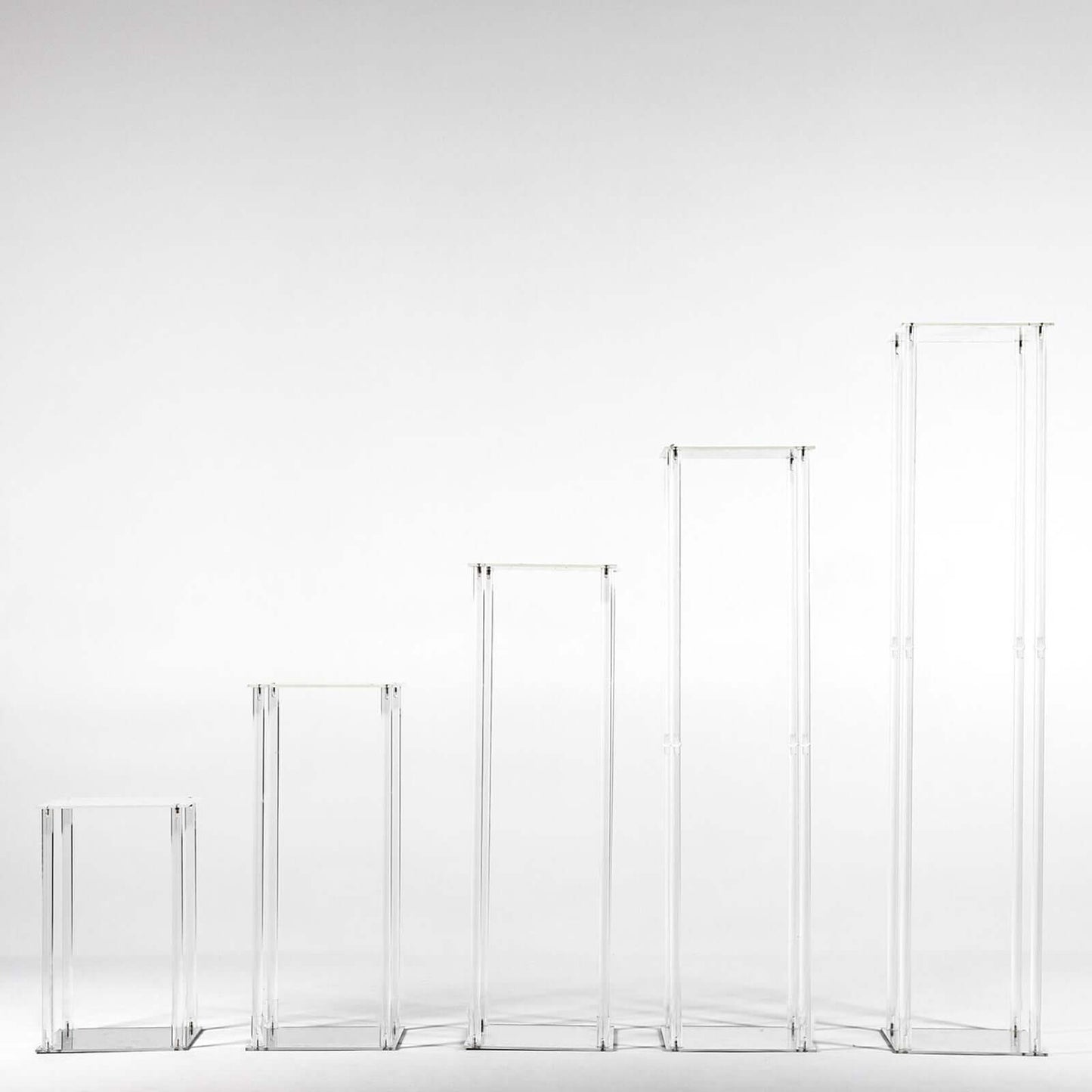 Acrylic Floor Vase Flower Stand with Square Mirror Base Clear - Durable Wedding Column Centerpiece for Events 40"