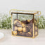 25 Pack Gold Trimmed Clear PVC Gift Boxes with Rope Handles and Thank You Print, Transparent Portable Candy Favor Boxes - 5.5"x5.5"