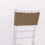 5 Pack Stretch Spandex Chair Sashes Taupe - Fitted Finish Two Ply Heavy Duty Chair Bands 5"x12"