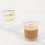 8-Pack Plastic Coffee Mugs Clear with Gold Stripes - Sturdy Disposable Cups for Coffee and Tea 8oz 3.5"