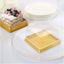 50 Pack Clear Gold Square Mini Plastic Cupcake Party Favor Boxes, Muffin Dessert Containers - 4"x4"x2.5"