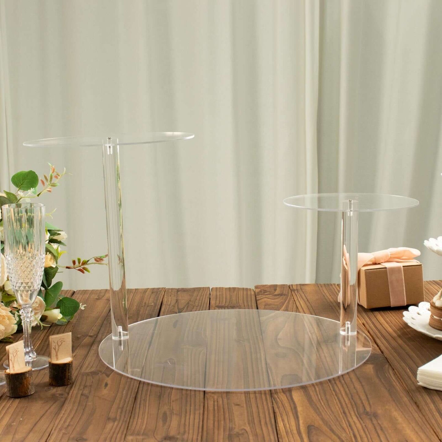 3-Tier Plastic Round Pedestal Cake Stand 23" Clear - Sleek Multi Layer Cupcake Display Riser for Dessert Buffets Tea Parties & Festive Gatherings