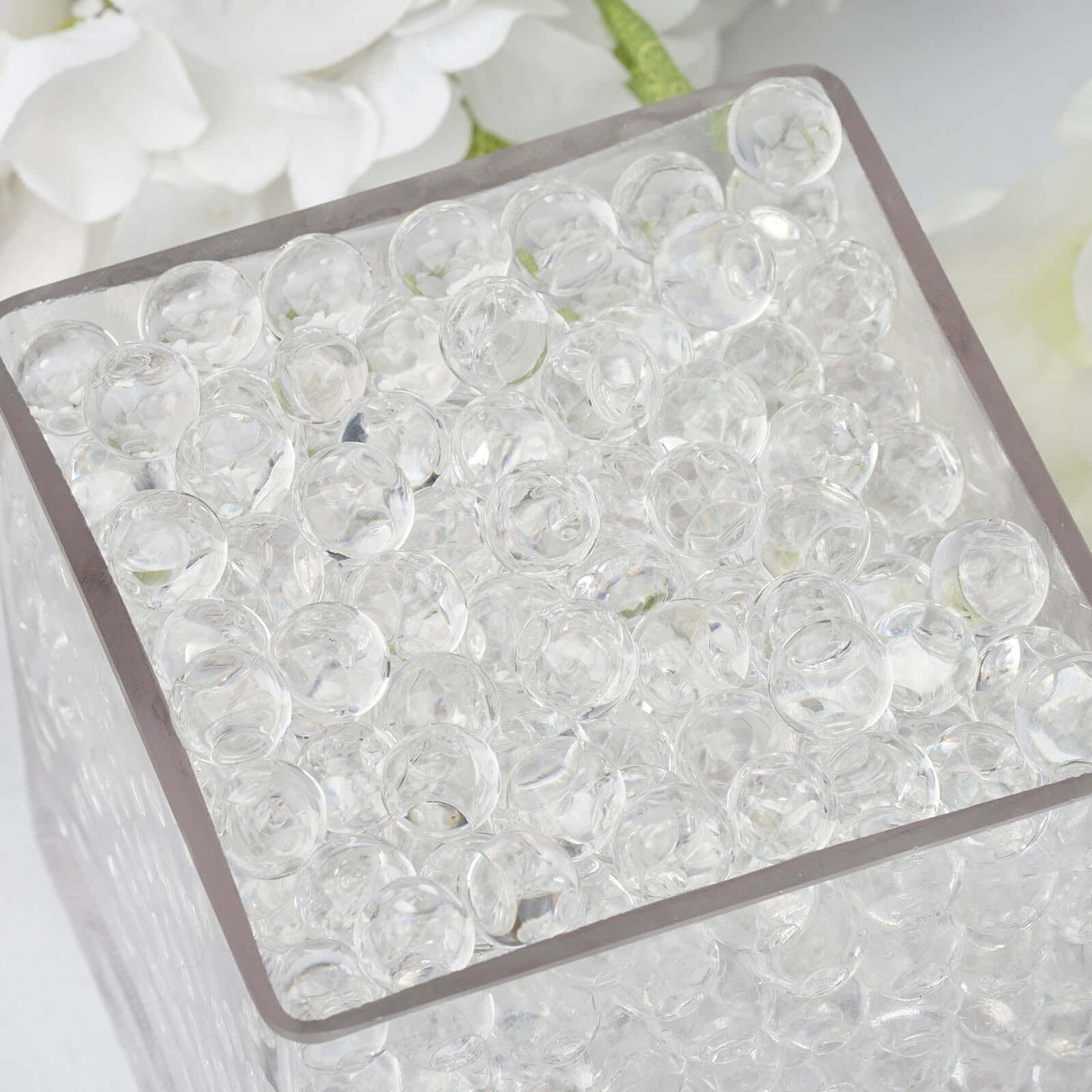 200-250 Pcs Water Gel Beads Vase Filler Clear - Small Nontoxic Jelly Balls for Floating Candles & Floral Displays