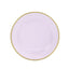 10 Pack Purple Economy Plastic Charger Plates With Gold Rim, 12" Round Transparent Dinner Chargers Event Tabletop Decor