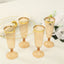 12-Pack Plastic Champagne Flutes Transparent Amber Gold with Gold Rim - Stylish Disposable Cocktail Glasses for Parties 5oz 6"