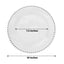 10-Pack Plastic 10" Round Dinner Plates in Clear with Silver Beaded Rim - Disposable Party Plates for Banquets & Festive Occasions