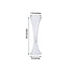 Set of 2 Glass Trumpet Vases Reversible Clarinet Design Clear - Stylish Flower Centerpieces for Events 24"