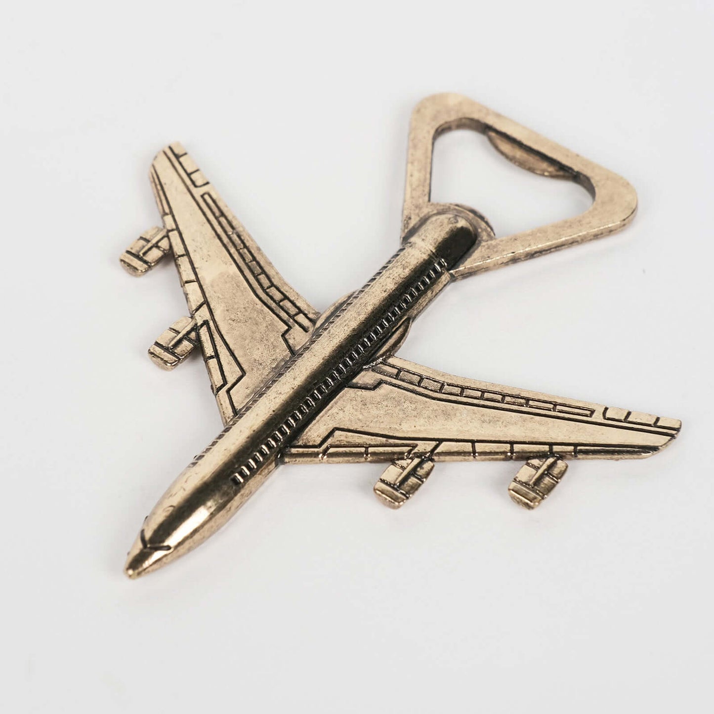 4" Antique Gold Metal Airplane Bottle Opener Vintage Party Favor Gift Box Pre-Packed