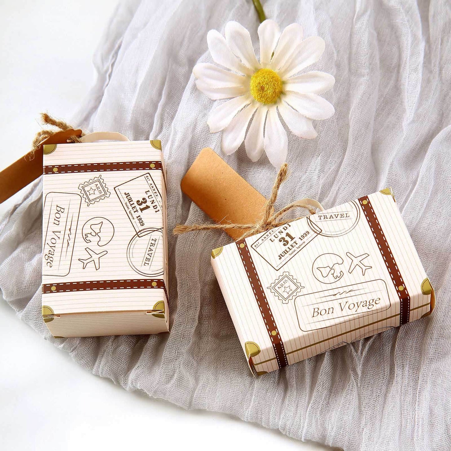 24 Pack Vintage Airplane Suitcase Wedding Party Favor Candy Gift Box