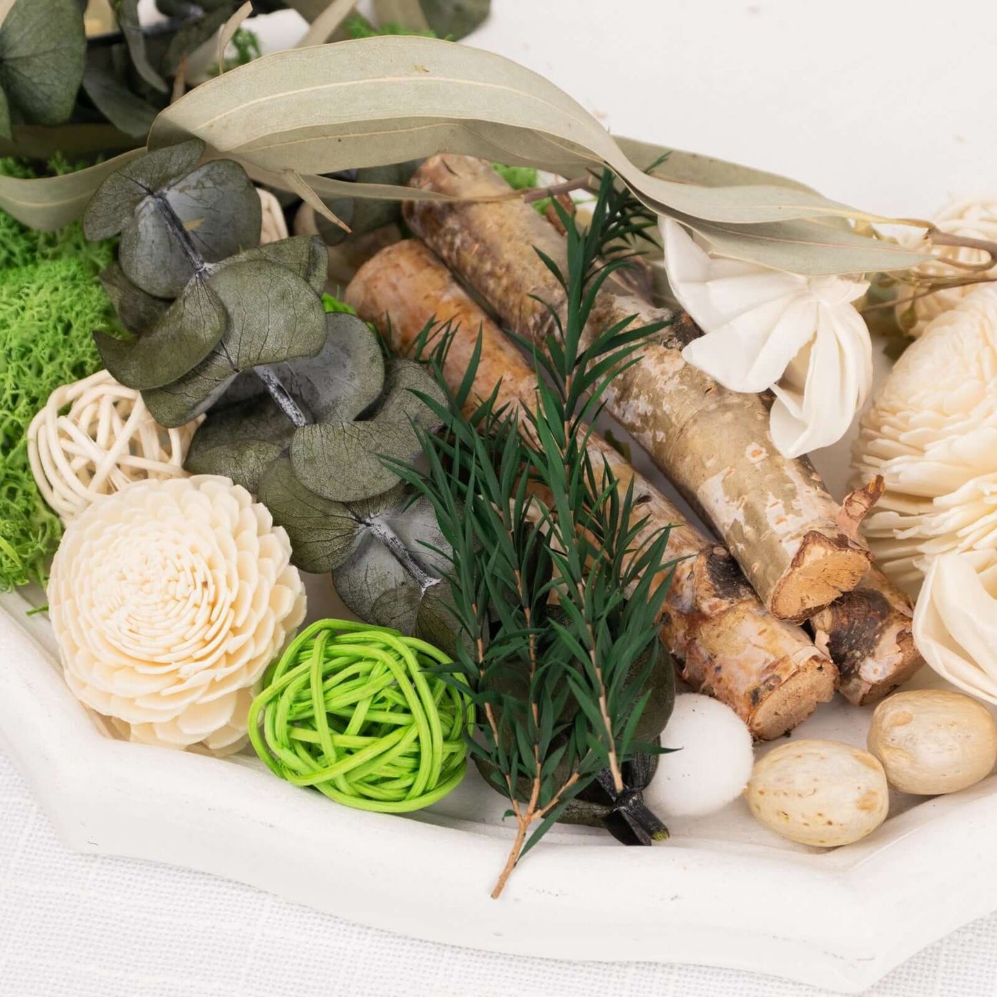 Set of Natural Potpourri Vase Fillers Dried Assorted with Vanilla Fragrance Oil - DIY Decorations