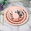 25-Pack Paper 12" Round Charger Plates in Metallic Rose Gold with Geometric Prism Design - Disposable 400GSM Serving Trays