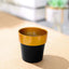 3-Pack Flower Plant Pots Small Design Black with Gold Rim - Plastic Indoor Decorative Planters 3"