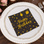 20-Pack Paper Beverage Napkins with Happy Birthday Foil Print Black/Gold - 2 Ply Disposable 18GSM Soft Party Napkins 6.5"x6.5"