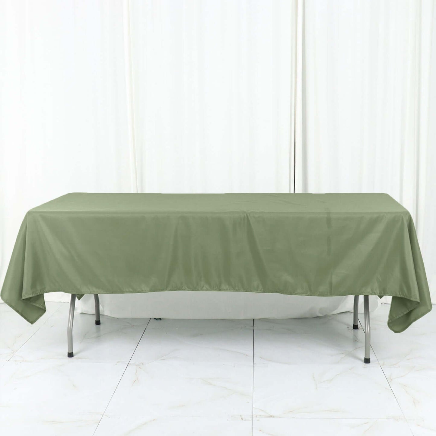 Polyester 60"x126" Rectangle Tablecloth Dusty Sage Green - Wrinkle-Resistant Table Cover