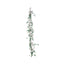5ft Green Artificial Eucalyptus Leaf, White Cotton Ball Garland Vine