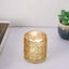 6-Pack Mercury Glass Candle Holders Shiny Gold with Geometric Design - Votive Tealight Holders 3"