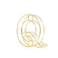 8" Tall Gold Freestanding 3D Decorative Wire Letter, Wedding Centerpiece - Q