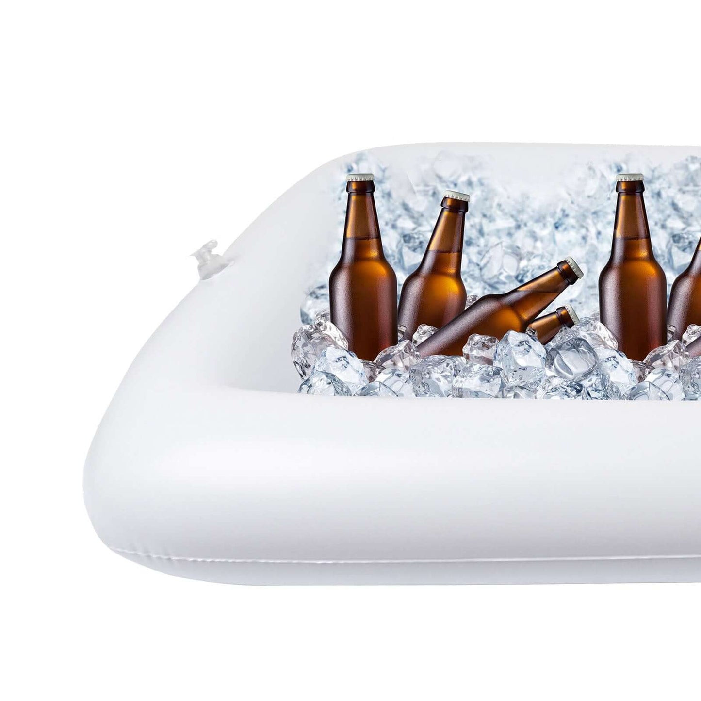 2-Pack Inflatable Ice Coolers with Drain Plug - Buffet Serving Bars for Pool Parties and BBQs 50"x24"