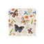 50-Pack Paper Beverage Napkins with Field Herbs and Butterfly Print Ivory - 2 Ply Disposable 18GSM Garden Party Napkins 6.5"x6.5"