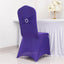 Spandex Chair Cover with Silver Rhinestone Buckled Sash Band Purple - Stretch Fitted Slipcover