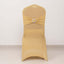 Spandex Chair Cover with Silver Rhinestone Buckled Sash Band Champagne - Stretch Fitted Slipcover