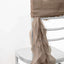1 Set Chiffon Hoods Chair Sashes with Willow Ruffles Design Taupe - Stylish Chair Bow Decor