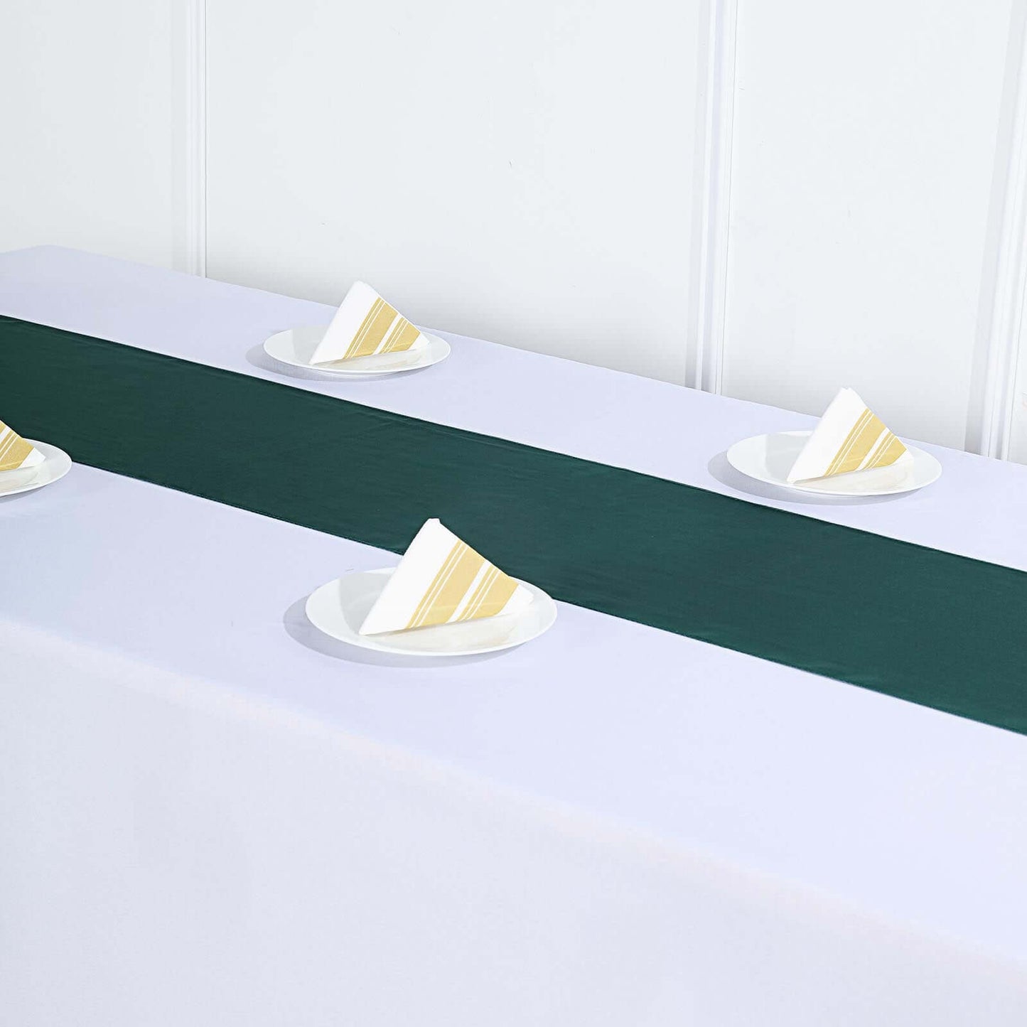 Satin 12"x108" Table Runner Hunter Emerald Green - Stylish Table Linen
