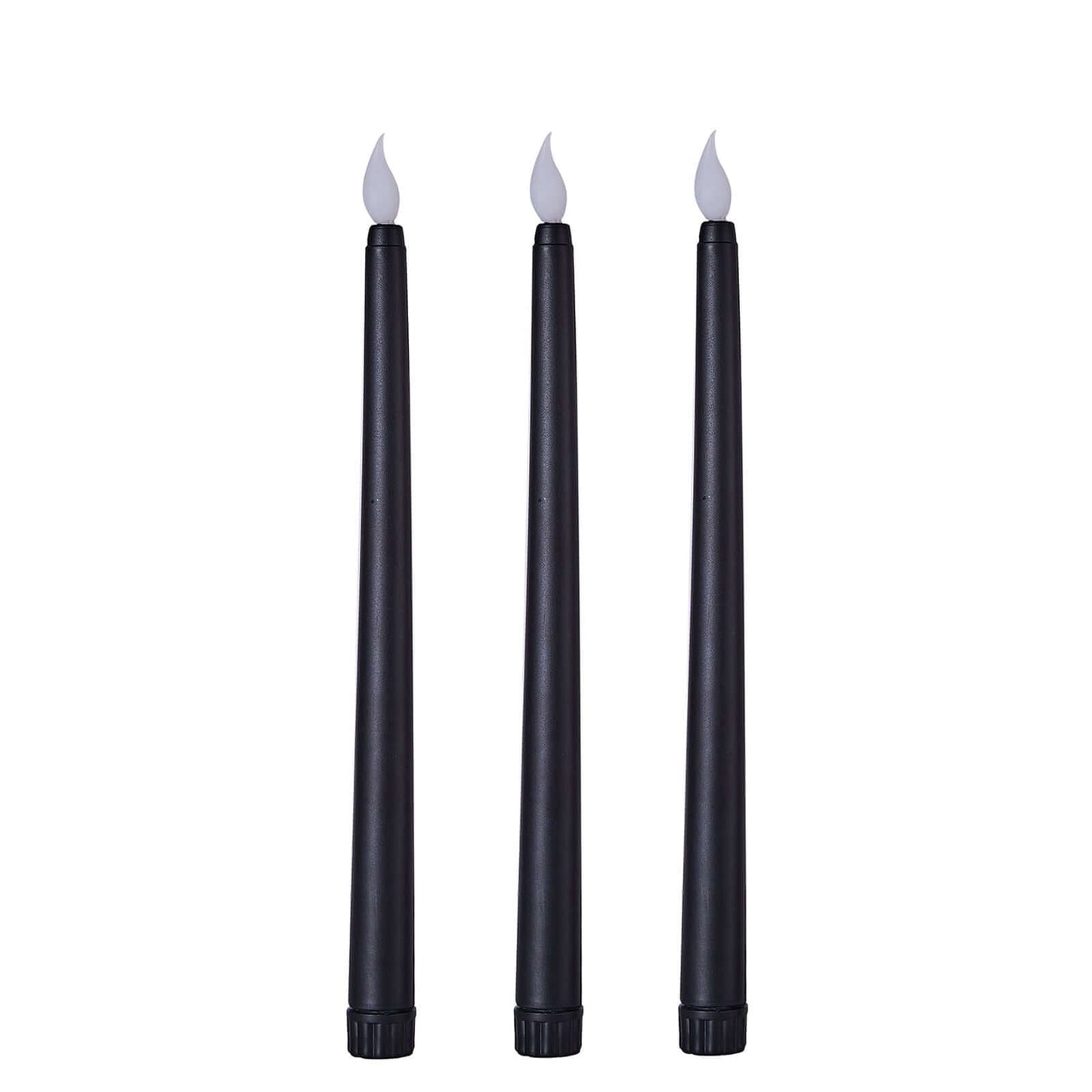 3-Pack LED Decorative Lighting Warm Flickering Black - Flameless Taper Candles 11"