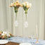 2-Pack Flower Vases Trumpet Design with Crystal Embellishments Clear - Reversible Plastic Centerpieces for Events 27"