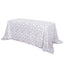 Tulle 90"x156" Rectangle Tablecloth Silver - Sequin Leaf Embroidered Table Cover