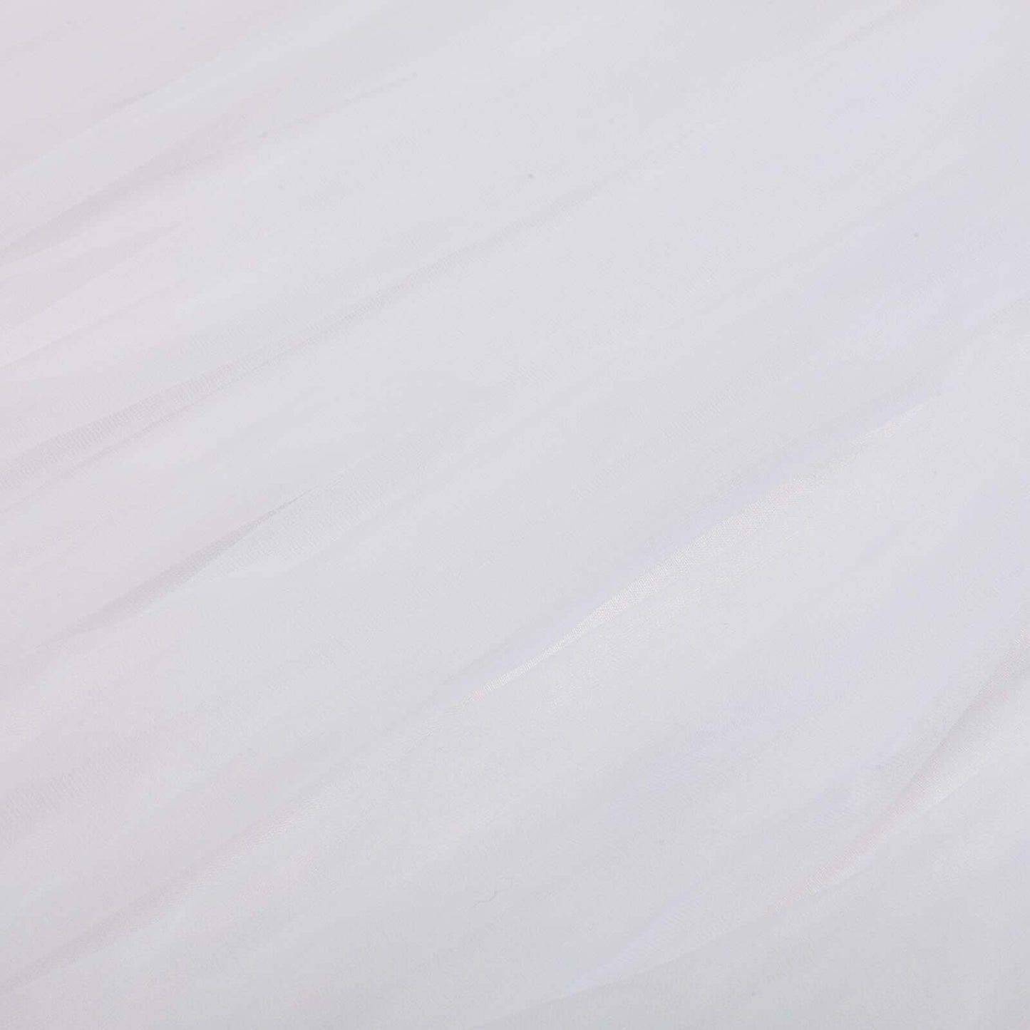 Extra Long Tulle 17ft Table Skirt White with Satin Edge - Table Cover for Baby Showers & Events