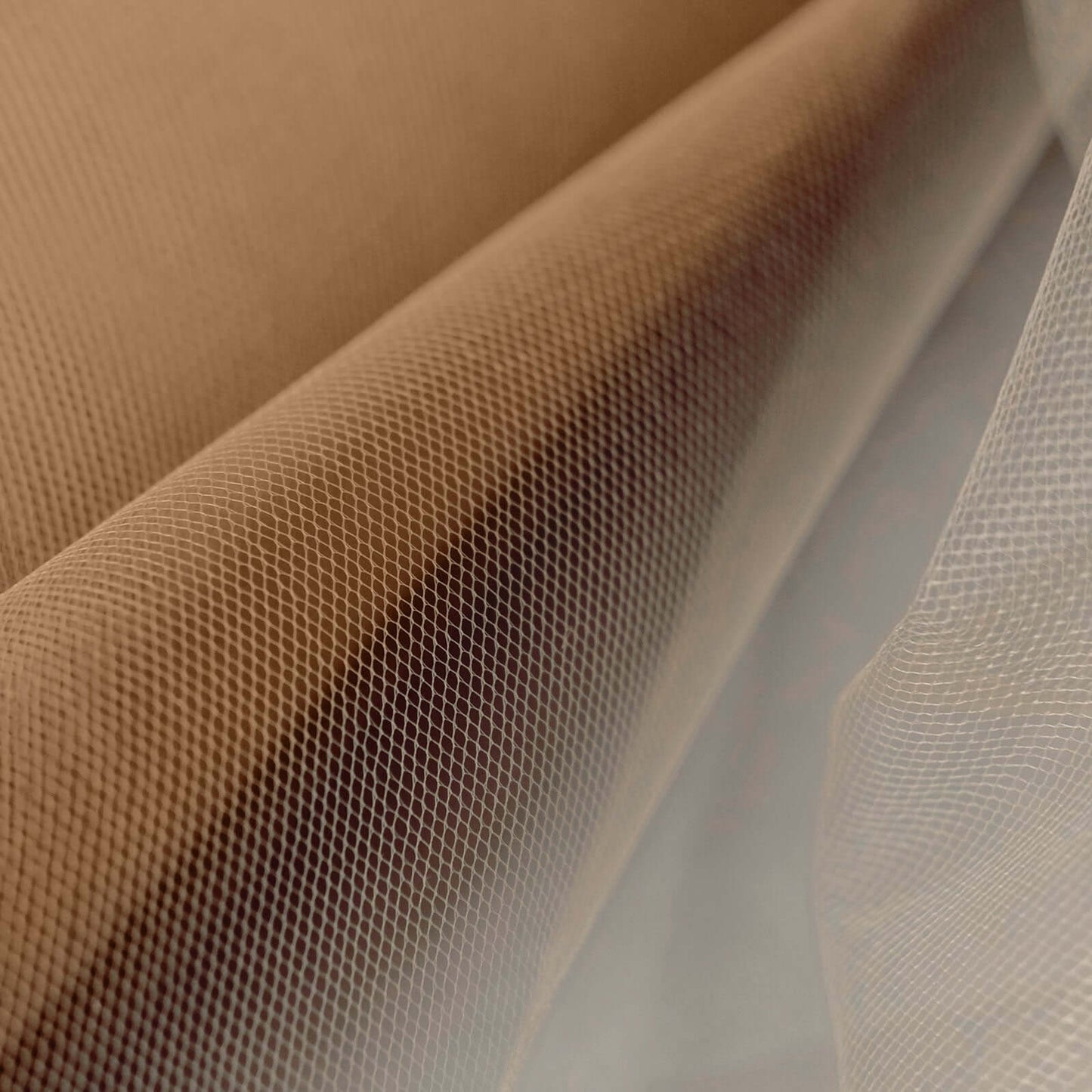 18"x100 Yards Natural Tulle Fabric Bolt, Sheer Fabric Spool Roll For Crafts