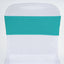 5 Pack Stretch Spandex Chair Sashes Turquoise - Fitted Finish Two Ply Heavy Duty Chair Bands 5"x12"