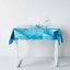 Metallic Foil Tablecloth Square Turquoise - Stylish Disposable Party Cover 50"x50"