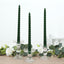 12 Pack 11" Hunter Emerald Green Premium Unscented Spiral Wax Taper Candles, Long Burn Wick Dinner Candle Sticks