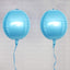 2 Pack 14" 4D Metallic Blue Sphere Mylar Foil Helium or Air Balloons