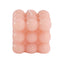 2-Pack Decorative Paraffin Wax Candles Bubble Cube Design Blush - Unscented Long Burning Pillar Candle Set 2"