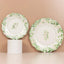 25-Pack Paper 11" Round Dinner Plates in White with Floral Greenery & Scalloped Edges - Disposable Party Plates for Nature-Inspired Events & Chic Celebrations