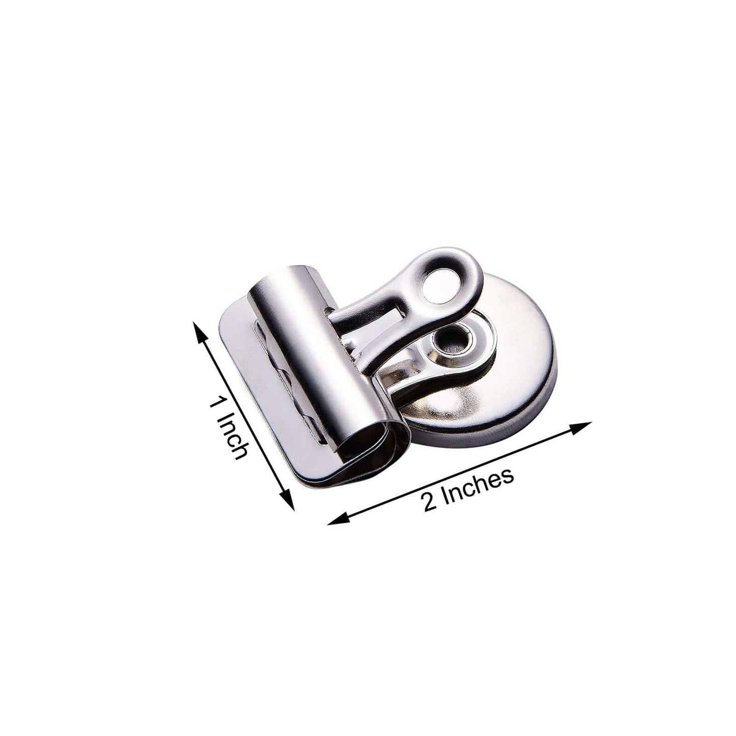 4 Pack 7.5oz Capacity Stainless Steel Heavy Duty Magnet Clips, Silver Refrigerator Bulldog Clips