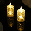 12-Pack LED Flameless Decorative Lighting Diamond Cut Warm White - Battery Operated Tealight Candles 3"